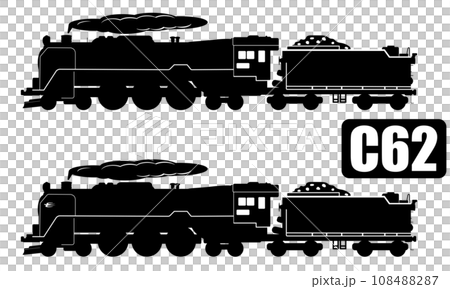 SL蒸気機関車 イラスト フレーム付き
