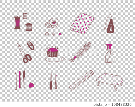 かわいいソーイングセットのイラスト素材 108488326