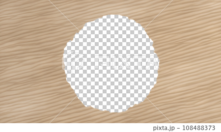 Cardboard-like paper material with a circle cut out in the middle Cardboard-like paper material with a circle cut out in the middle 108488373