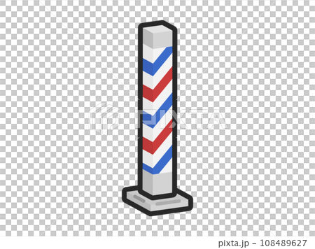 Illustration of barber shop sign pole (3D line drawing) Illustration of barber shop sign pole (3D line drawing) 108489627