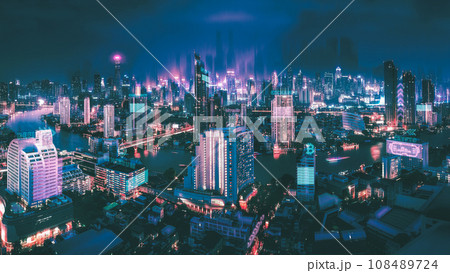 Business man with metaverse network city technology background Business man with metaverse network city technology background 108489724