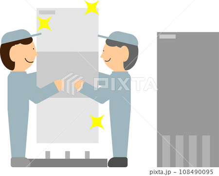 給湯機を交換する作業員のイメージ素材 108490095