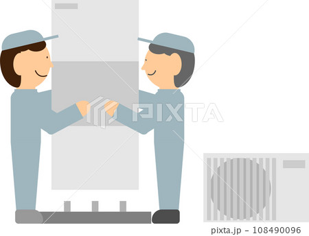 給湯機を設置する作業員のイメージ素材 108490096
