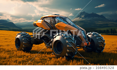 Futuristic Tractor Hyperrealistic 3D-Style Concept Futuristic Tractor Hyperrealistic 3D-Style Concept 108491328