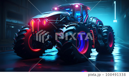 Cyberpunk Futuristic Tractor Hyperrealistic 3D-Style Concept Cyberpunk Futuristic Tractor Hyperrealistic 3D-Style Concept 108491338