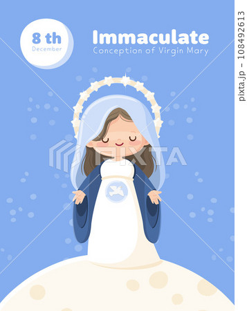 Feast of the Immaculate Conception. Blessed Virgin Mary over the moon Feast of the Immaculate Conception. Blessed Virgin Mary over the moon 108492613