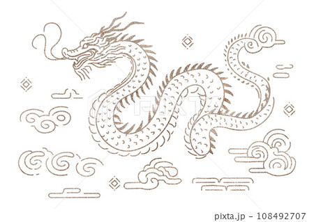 金色の龍の透過イラスト素材 108492707