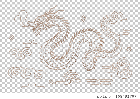 金龍透明插畫素材 108492707