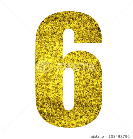 Golden number glitter  108492790