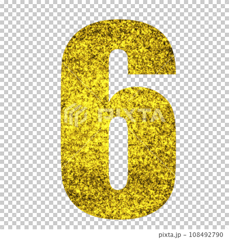 Golden number glitter  108492790