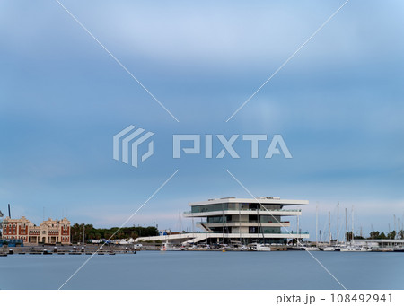 Long Exposure of a Maritime Sports Port in Valencia, Spain 108492941