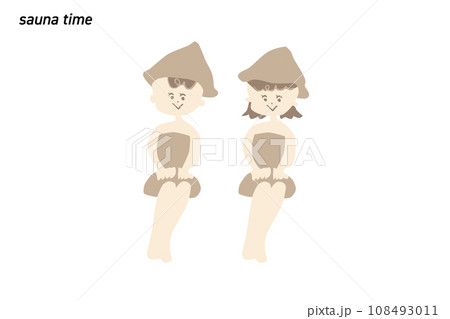 静かにサウナを楽しむ女性2人 108493011