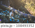Traveler asian woman travel in flower garden at Chiang Mai Thailand 108493352