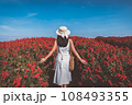 Traveler asian woman travel in flower garden at Chiang Mai Thailand 108493355
