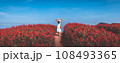 Traveler asian woman travel in flower garden at Chiang Mai Thailand 108493365