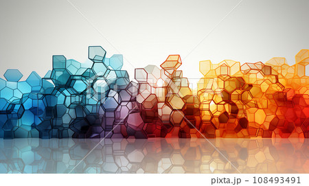 色とりどりのプラスチックブロックで構成されたジオメトリックな背景