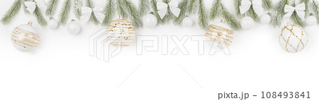 Christmas border with gold on white Christmas border with gold on white 108493841