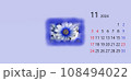 2024　　令和6年　11月　カレンダー　花 108494022