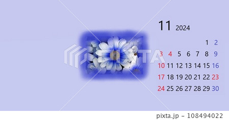 2024 令和6年 11月 カレンダー 花 2024 令和6年 11月 カレンダー 花 108494022