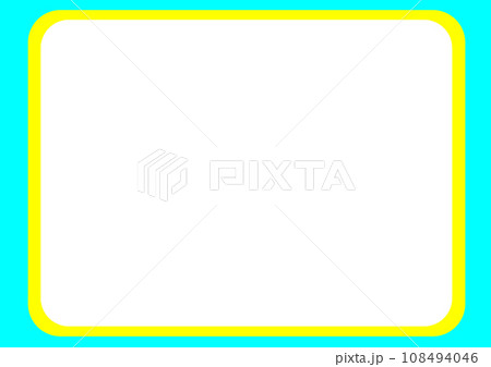 黄色と水色の四角いフレーム 108494046