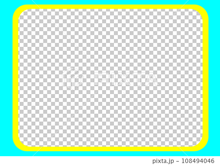黄色と水色の四角いフレーム 108494046