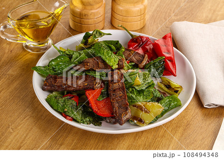Salad with grilled beef steak Salad with grilled beef steak 108494348