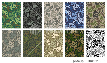 Military textile of camouflage for uniform. Como fabric textured material. 108494666
