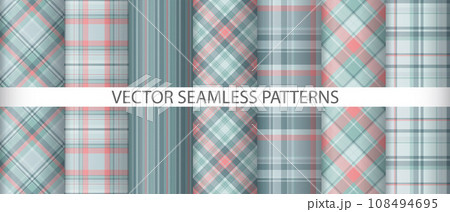 Set background check textile. Texture plaid pattern. Tartan seamless fabric vector. 108494695