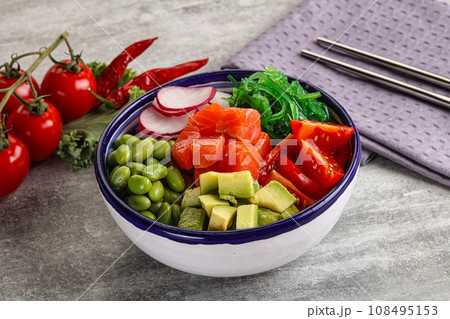 Hawaian cuisine - Poke with salmon Hawaian cuisine - Poke with salmon 108495153