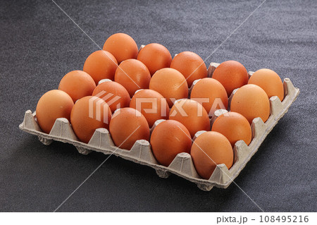 Organic chicken egg in the carton 108495216