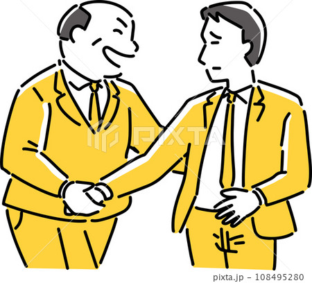 ぐいぐい迫る初老のビジネスマン 108495280