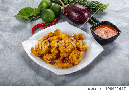 Golden fried squid crispy tempura Golden fried squid crispy tempura 108495647