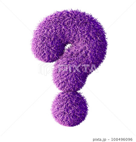 Purple fur question mark 3D 108496096