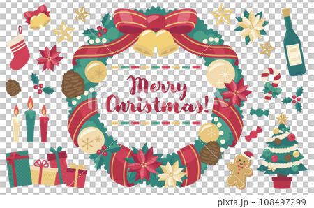 Christmas wreath illustration_horizontal 5 Christmas wreath illustration_horizontal 5 108497299