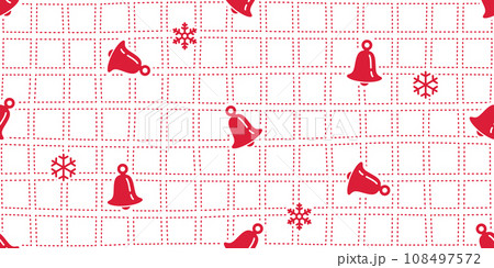 Christmas Bell seamless pattern snowflake Santa claus vector checked gift wrapping paper scarf isolated repeat wallpaper cartoon tile background illustration doodle design Christmas Bell seamless pattern snowflake Santa claus vector checked gift wrapping paper scarf isolated repeat wallpaper cartoon tile background illustration doodle design 108497572