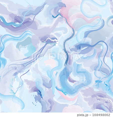 Abstract wavy lines. Beautiful seamless watercolored texture. Endless pattern in bright winter season holiday style. Flowing waves abstraction. Modern background for festive christmas graphics. Abstract wavy lines. Beautiful seamless watercolored texture. Endless pattern in bright winter season holiday style. Flowing waves abstraction. Modern background for festive christmas graphics. 108498002