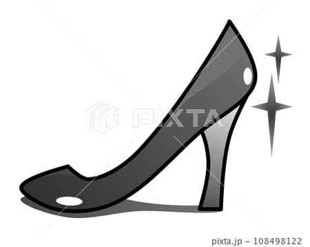 新品で輝く女性用の靴でハイヒールのシルエットのイラスト素材