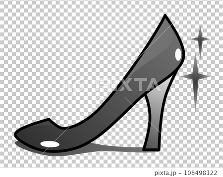 新品で輝く女性用の靴でハイヒールのシルエット 108498122