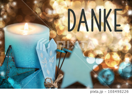 Text Danke, Means Thanks, Christmas Background, Festive Winter Decor Text Danke, Means Thanks, Christmas Background, Festive Winter Decor 108498226