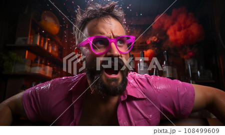 警察が来てパニックになるパリピ男 Generative AI. 108499609