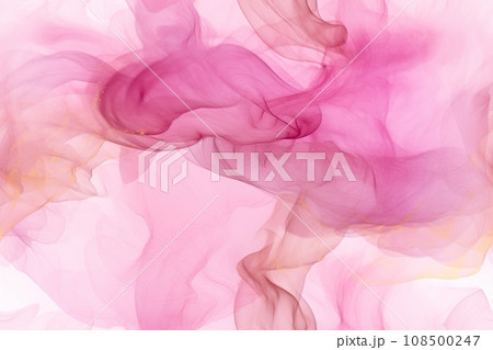 Pink seamless pattern with abstract waves. Applicable for fabric print, textile, wrapping paper, wallpaper. Vibrant background with splines, curves. Repeatable texture. Generative AI. 108500247