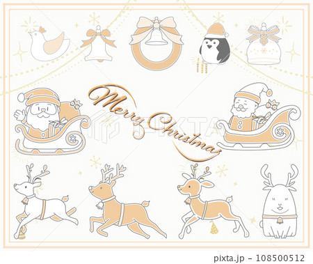 クリスマスベクターイラストコレクション（サンタクロース/トナカイ） 108500512