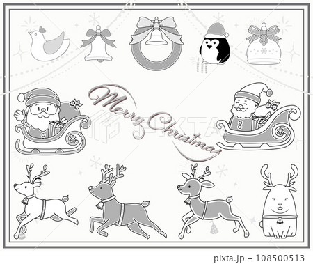 クリスマスベクターイラストコレクション(サンタクロース/トナカイ) クリスマスベクターイラストコレクション(サンタクロース/トナカイ) 108500513