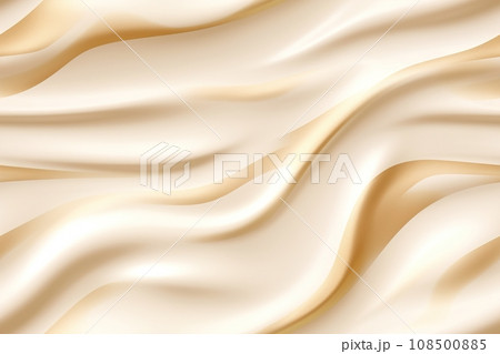Beige seamless pattern with abstract waves. Applicable for fabric print, textile, wrapping paper, wallpaper. Beige background with golden splines. Repeatable texture. Generative AI. 108500885