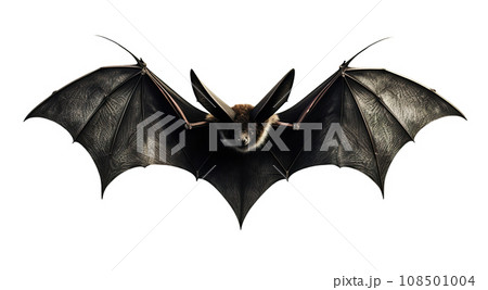 Scary Halloween bat isolated on white background. Happy Halloween. Spooky flying character, cut out. Trick or treat. Generative AI. Scary Halloween bat isolated on white background. Happy Halloween. Spooky flying character, cut out. Trick or treat. Generative AI. 108501004