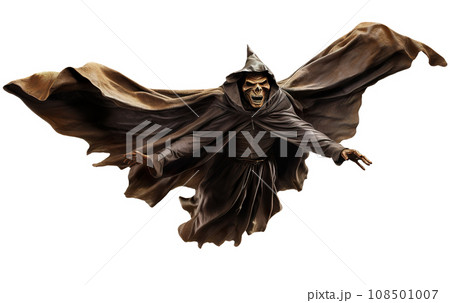 Scary Halloween monster, isolated on white background. Happy Halloween. Spooky flying character, cut out. Trick or treat. Generative AI. Scary Halloween monster, isolated on white background. Happy Halloween. Spooky flying character, cut out. Trick or treat. Generative AI. 108501007