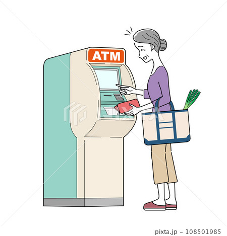 ATMを操作する女性 ATMを操作する女性 108501985