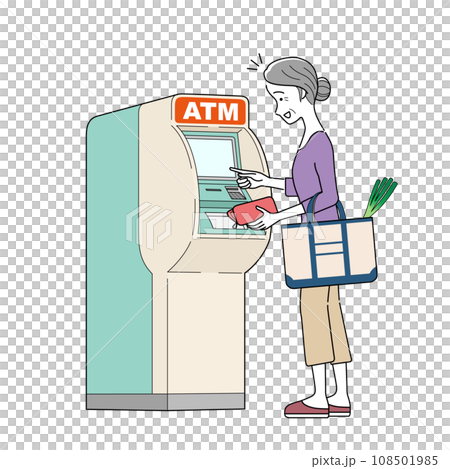 ATMを操作する女性 ATMを操作する女性 108501985