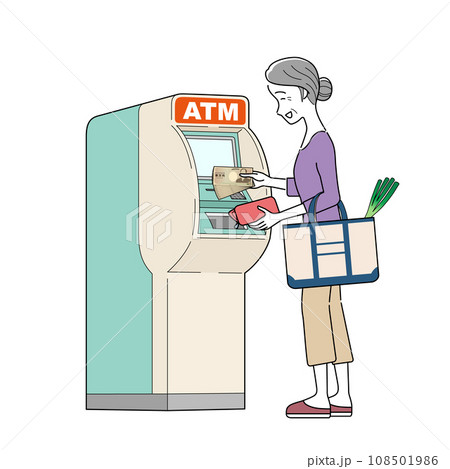 ATMを操作する女性 ATMを操作する女性 108501986