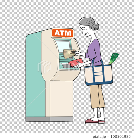 ATMを操作する女性 ATMを操作する女性 108501986